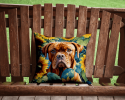 Dogue de Bordeaux 6069 In Sunflowers Throw Pillow