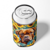 Dogue de Bordeaux 6069 In Sunflowers Can or Bottle Hugger