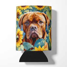 Dogue de Bordeaux 6069 In Sunflowers Can or Bottle Hugger