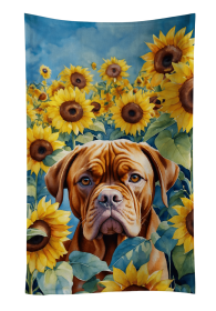 Dogue de Bordeaux in Sunflowers Kitchen Towel