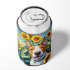 Bull Terrier 6070 In Sunflowers Can or Bottle Hugger