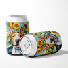 Bull Terrier 6070 In Sunflowers Can or Bottle Hugger