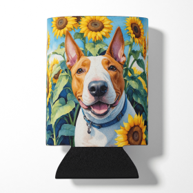 Bull Terrier 6070 In Sunflowers Can or Bottle Hugger