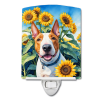 English Bull Terrier 6070 In Sunflowers Ceramic Night Light