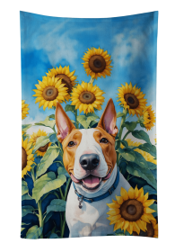 Bull Terrier in Sunflowers Kitchen Towel