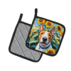 Bull Terrier 6070 In Sunflowers Pair of Potholders