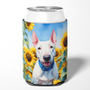 Bull Terrier 6071 In Sunflowers Can or Bottle Hugger