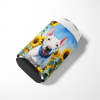 Bull Terrier 6071 In Sunflowers Can or Bottle Hugger