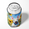 Bull Terrier 6071 In Sunflowers Can or Bottle Hugger