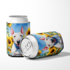 Bull Terrier 6071 In Sunflowers Can or Bottle Hugger