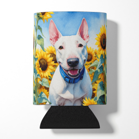 Bull Terrier 6071 In Sunflowers Can or Bottle Hugger