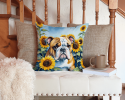 Bulldog 6072 In Sunflowers Throw Pillow