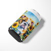 English Bulldog 6072 In Sunflowers Can or Bottle Hugger