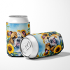 English Bulldog 6072 In Sunflowers Can or Bottle Hugger