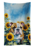 Bulldog in Sunflowers Kitchen Towel