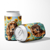 English Cocker Spaniel 6073 In Sunflowers Can or Bottle Hugger