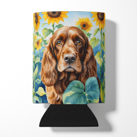 English Cocker Spaniel 6073 In Sunflowers Can or Bottle Hugger