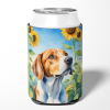 English Foxhound 6074 In Sunflowers Can or Bottle Hugger