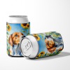 English Foxhound 6074 In Sunflowers Can or Bottle Hugger