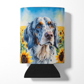 English Foxhound 6075 In Sunflowers Can or Bottle Hugger