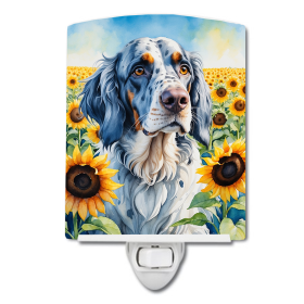English Foxhound 6075 In Sunflowers Ceramic Night Light