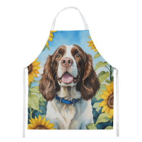 English Springer Spaniel in Sunflowers Apron