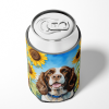 English Springer Spaniel 6076 In Sunflowers Can or Bottle Hugger