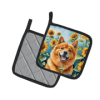 Finnish Spitz 6077 In Sunflowers Pair of Potholders