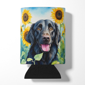 Flat-Coated Retriever 6078 In Sunflowers Can or Bottle Hugger