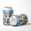 Wire Fox Terrier 6079 In Sunflowers Can or Bottle Hugger