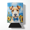Wire Fox Terrier 6079 In Sunflowers Can or Bottle Hugger