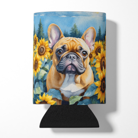French Bulldog 6080 In Sunflowers Can or Bottle Hugger