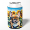 French Bulldog 6081 In Sunflowers Can or Bottle Hugger