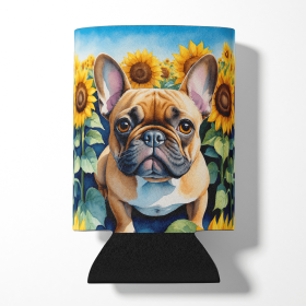 French Bulldog 6081 In Sunflowers Can or Bottle Hugger