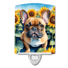 French Bulldog 6081 In Sunflowers Ceramic Night Light
