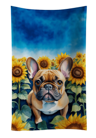 French Bulldog 1 in Sunflowers Kitchen Towel