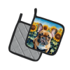 French Bulldog 6081 In Sunflowers Pair of Potholders