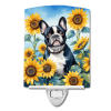 French Bulldog 6082 In Sunflowers Ceramic Night Light
