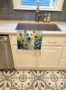 German Shepherd - White - in Sunflowers Kitchen Towel