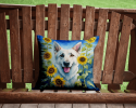 German Shepherd 6083 In Sunflowers Throw Pillow