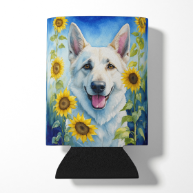 German Shepherd 6083 In Sunflowers Can or Bottle Hugger
