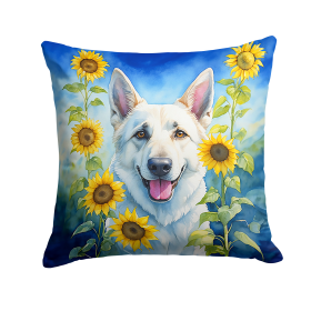German Shepherd 6083 In Sunflowers Throw Pillow