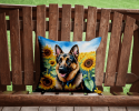 German Shepherd 6084 In Sunflowers Throw Pillow