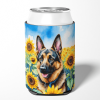 German Shepherd 6084 In Sunflowers Can or Bottle Hugger