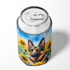 German Shepherd 6084 In Sunflowers Can or Bottle Hugger