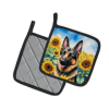 German Shepherd 6084 In Sunflowers Pair of Potholders