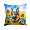 German Shepherd 6084 In Sunflowers Throw Pillow