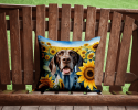 German Shorthaired Pointer 6085 In Sunflowers Throw Pillow