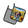 German Shorthaired Pointer 6085 In Sunflowers Pair of Potholders