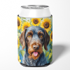 German Wirehaired Pointer 6086 In Sunflowers Can or Bottle Hugger